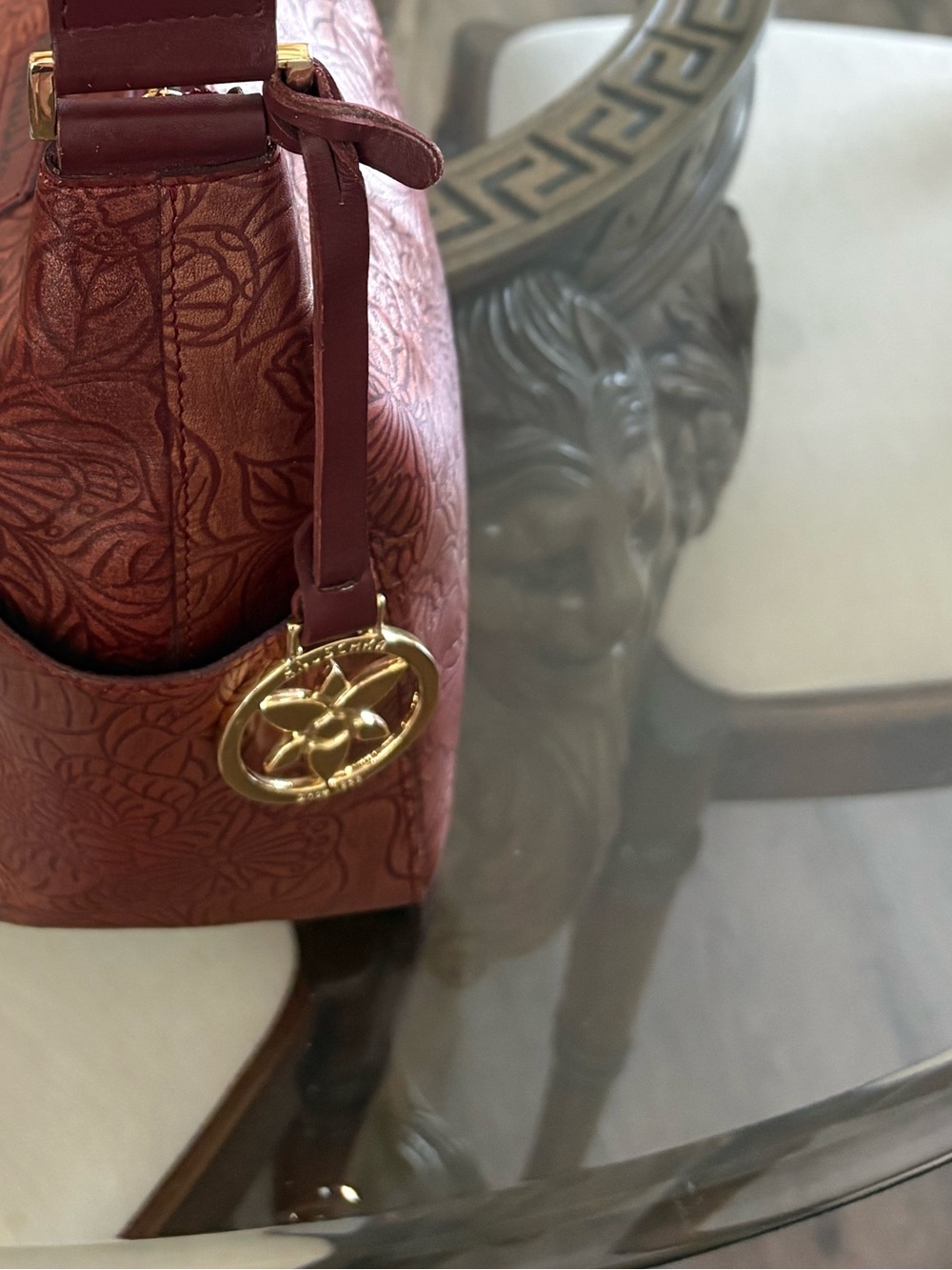 š¤š¤ANUSCHKA CLASSIC HAND PAINTED LEATHER HOBO SHOULDER BAG! š¤š¤ - Picture 4 of 8